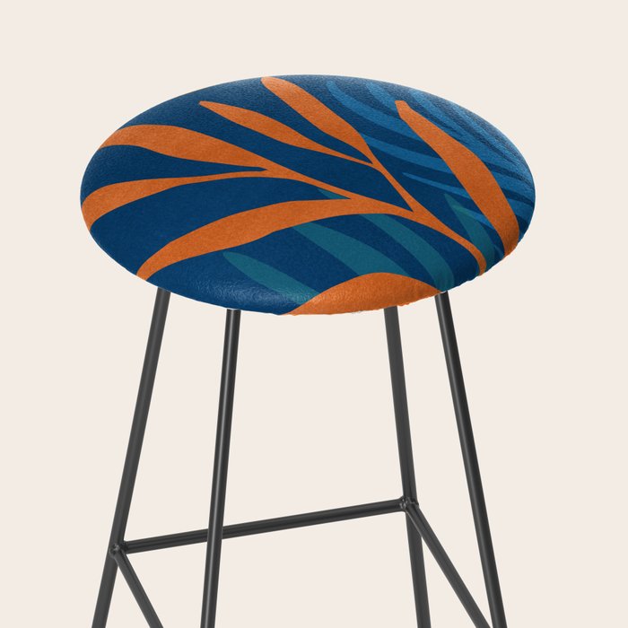 Super Moon Landscape in Blue and Orange Stool Gallery Image 2