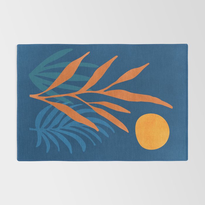 Super Moon Landscape in Blue and Orange Rug Gallery Image 2