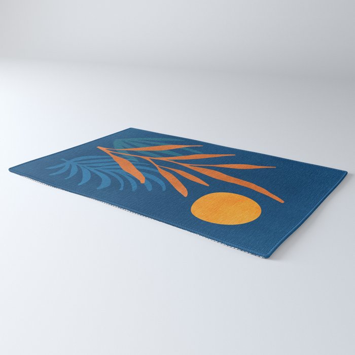 Super Moon Landscape in Blue and Orange Rug Gallery Image 3