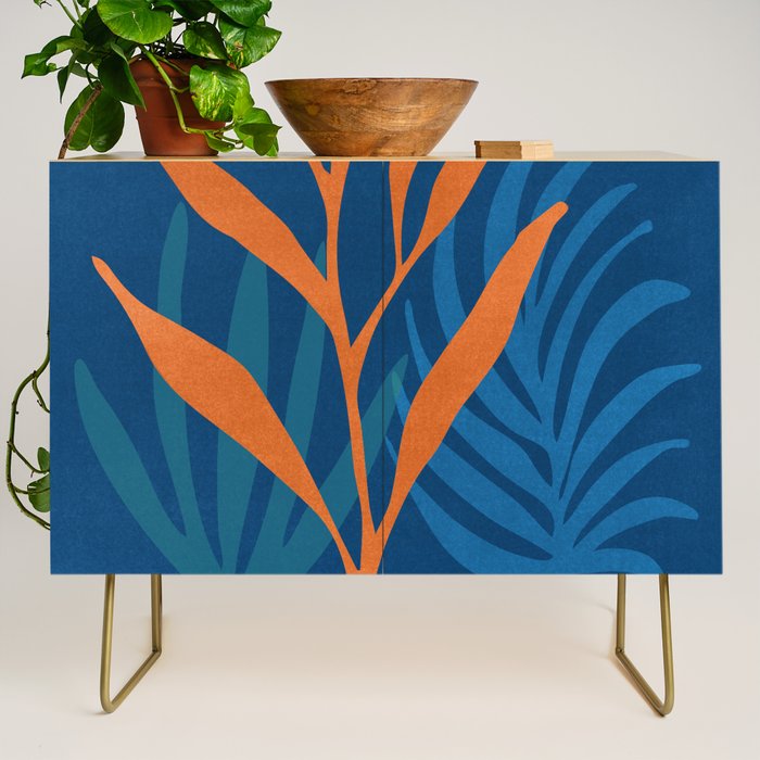 Super Moon Landscape in Blue and Orange Credenza Gallery Image 1