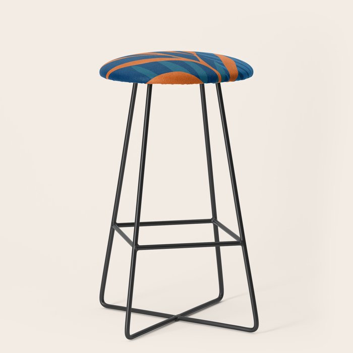 Super Moon Landscape in Blue and Orange Stool Gallery Image 1