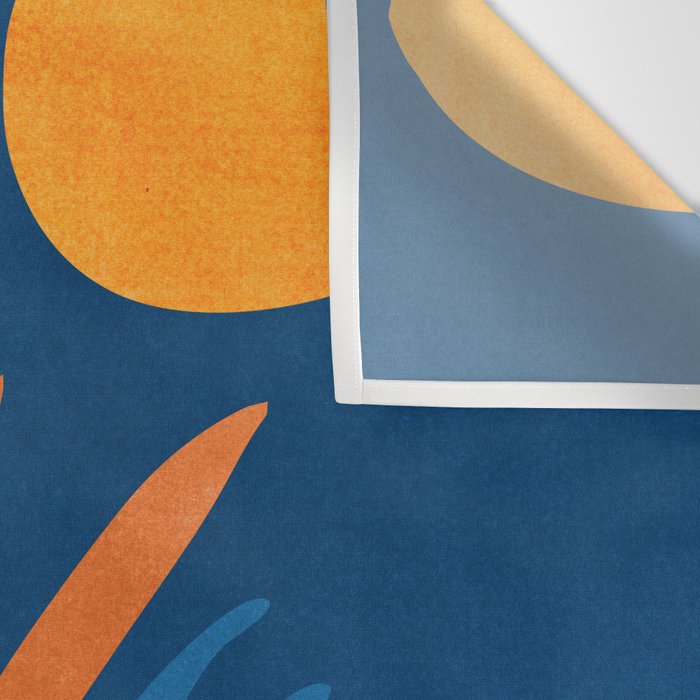Super Moon Landscape in Blue and Orange Wall Tapestry Gallery Image 3