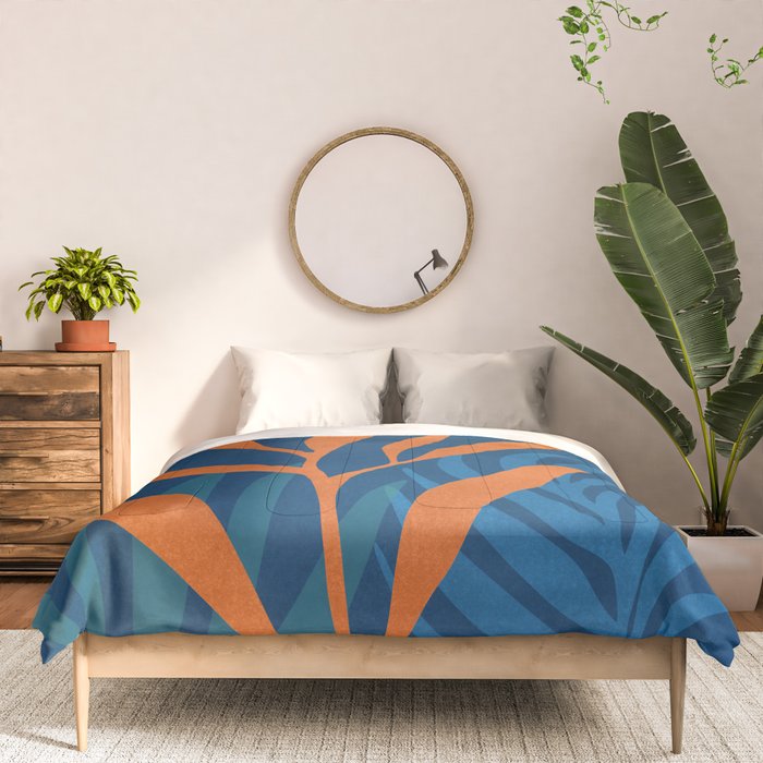 Super Moon Landscape in Blue and Orange Comforter Gallery Image 3