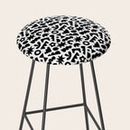 Abstract organic black and white shape pattern Stool Gallery Image 2