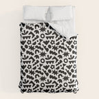 Abstract organic black and white shape pattern Duvet Cover Gallery Image 6