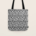 Abstract organic black and white shape pattern Tote Bag Gallery Image 1