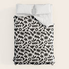 Abstract organic black and white shape pattern Comforter Gallery Image 6