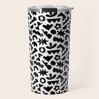 Abstract organic black and white shape pattern Travel Mug Gallery Image 1