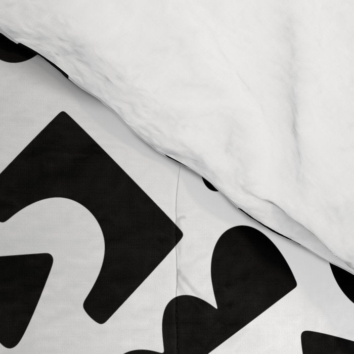Abstract organic black and white shape pattern Comforter Gallery Image 4