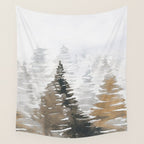 Watercolor Pine Trees 3 Wall Tapestry Gallery Image 4