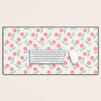 Peony Flower Gouache Illustration  Desk Mat Gallery Image 1