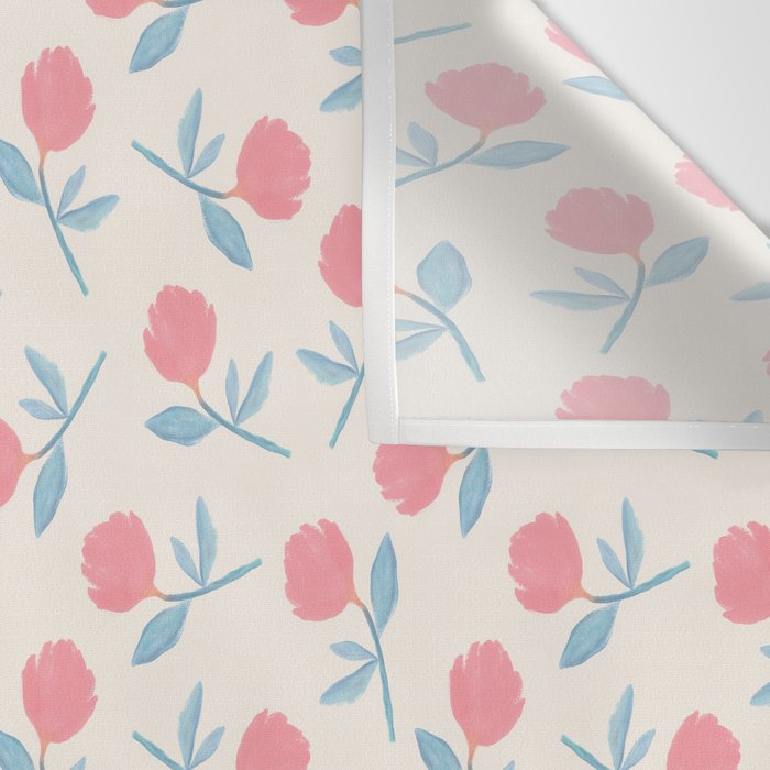 Peony Flower Gouache Illustration  Wall Tapestry Gallery Image 3