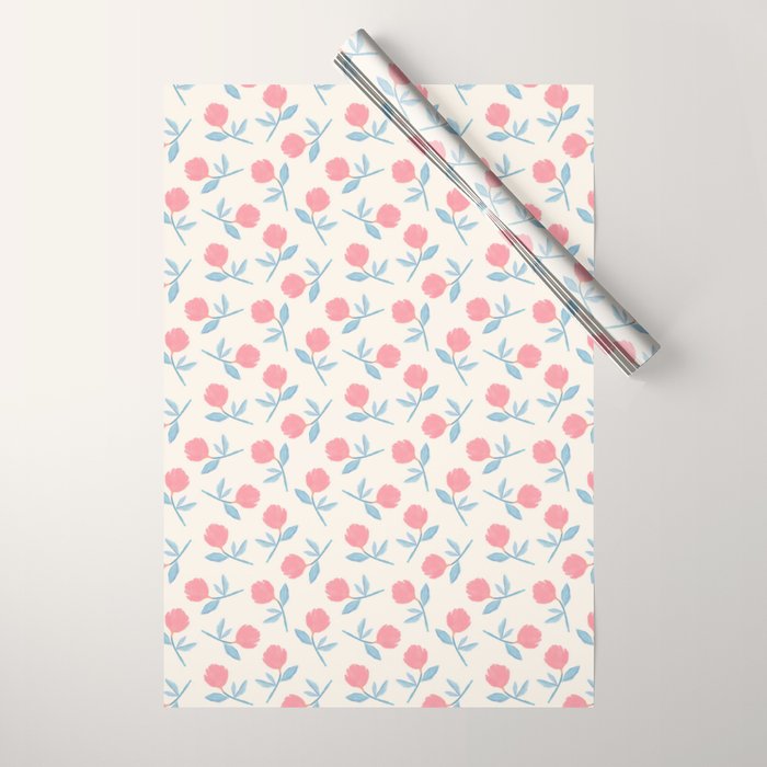Peony Flower Gouache Illustration  Wrapping Paper Gallery Image 1