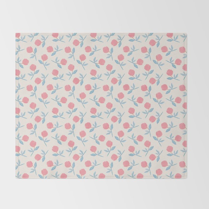Peony Flower Gouache Illustration  Throw Blanket Gallery Image 2