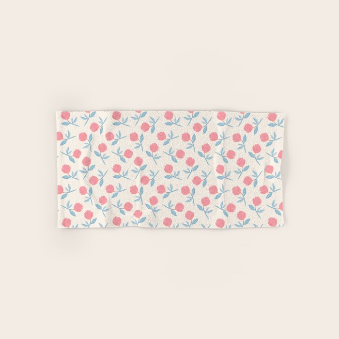 Peony Flower Gouache Illustration  Bath Towel Gallery Image 1