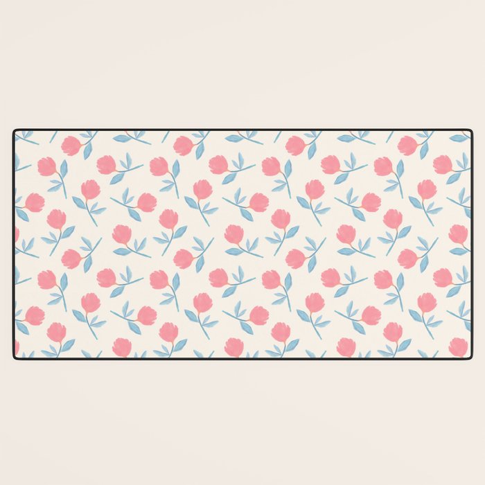 Peony Flower Gouache Illustration  Desk Mat Gallery Image 3