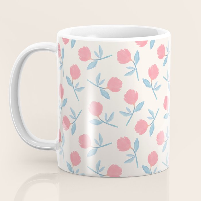 Peony Flower Gouache Illustration  Coffee Mug Gallery Image 3