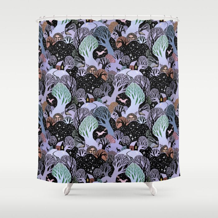 Dream with Dancing Trees Shower Curtain Gallery Image 1
