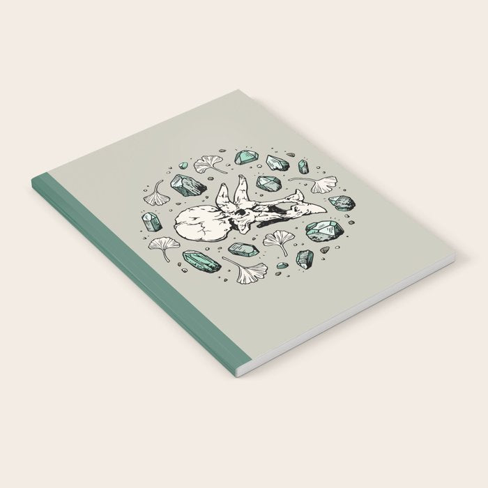 Triceratops Rocks! | Aquamarine | Dinosaur Skull Fossil Art Notebook Gallery Image 1