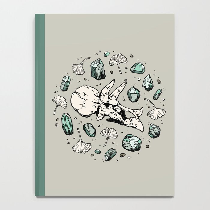 Triceratops Rocks! | Aquamarine | Dinosaur Skull Fossil Art Notebook Gallery Image 4