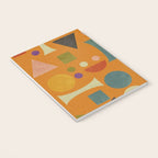 Retro Bauhaus geometric shapes on orange Notebook Gallery Image 3