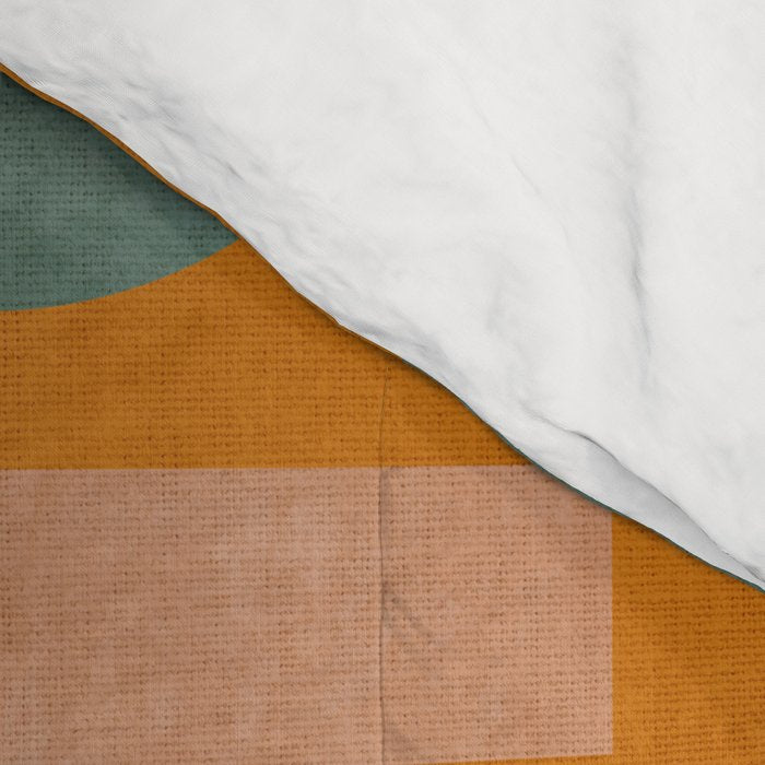 Retro Bauhaus geometric shapes on orange Comforter Gallery Image 4