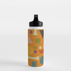 Retro Bauhaus geometric shapes on orange Water Bottle Gallery Image 3