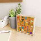 Retro Bauhaus geometric shapes on orange Mini Art Print Gallery Image 2
