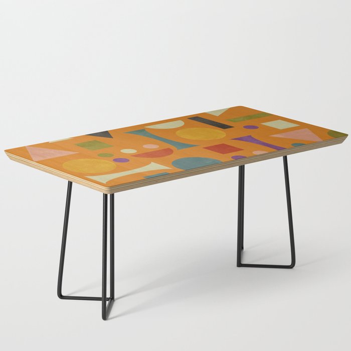 Retro Bauhaus geometric shapes on orange Coffee Table Gallery Image 1