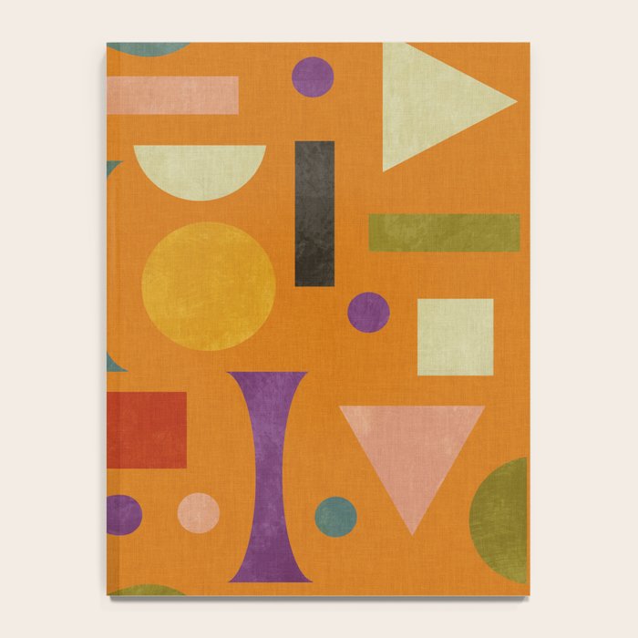 Retro Bauhaus geometric shapes on orange Notebook Gallery Image 4