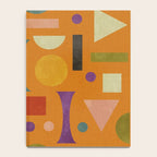 Retro Bauhaus geometric shapes on orange Notebook Gallery Image 4