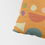 Retro Bauhaus geometric shapes on orange Pillow Sham Gallery Image 4