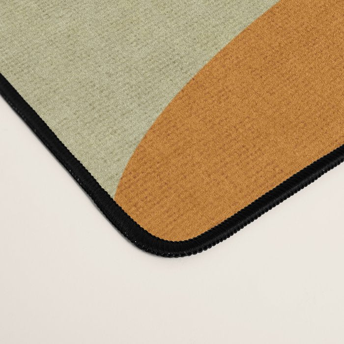 Retro Bauhaus geometric shapes on orange Desk Mat Gallery Image 4