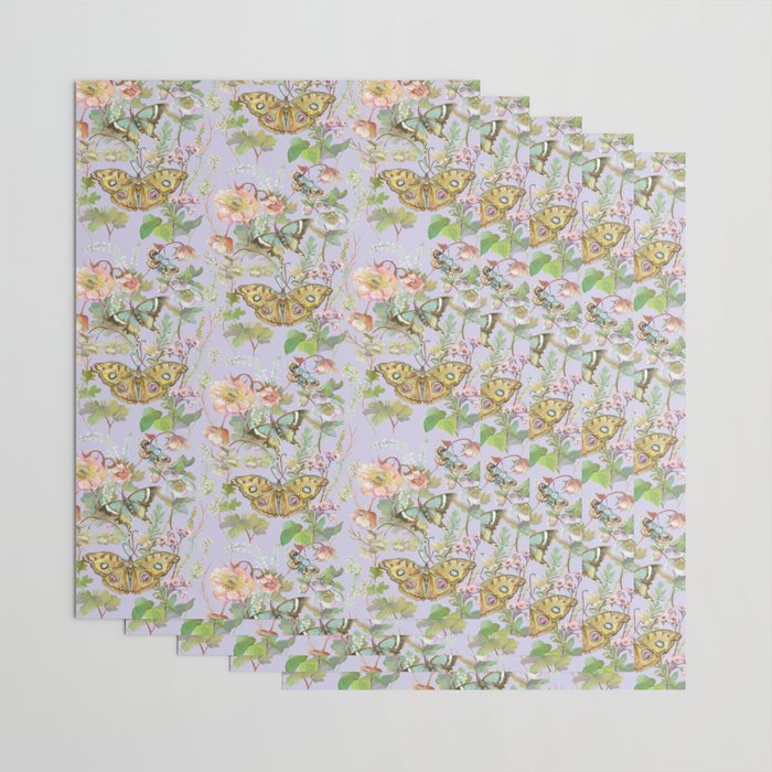 Butterfly Purple Garden Wrapping Paper Gallery Image 3