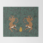 Leopard Vase - midnight Throw Blanket Gallery Image 2