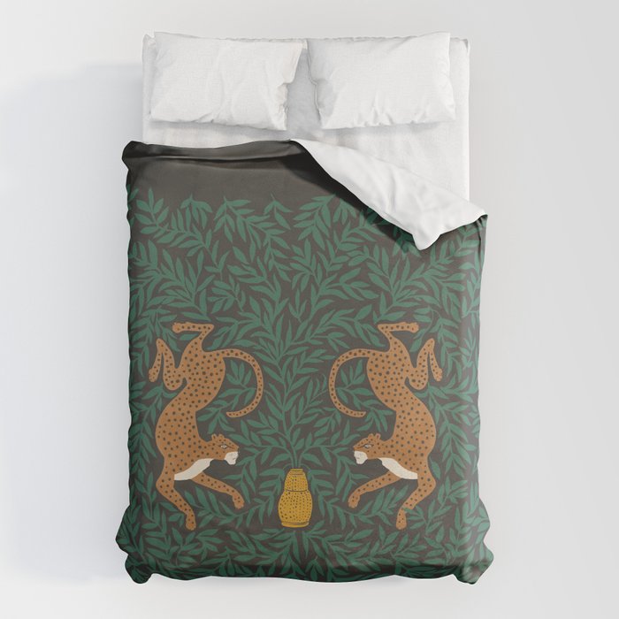 Leopard Vase - midnight Duvet Cover Gallery Image 6