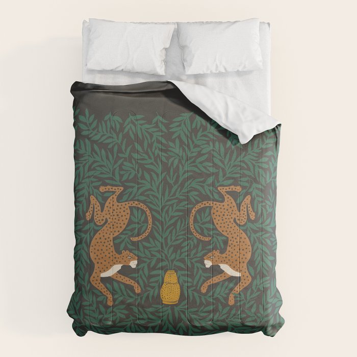Leopard Vase - midnight Comforter Gallery Image 6