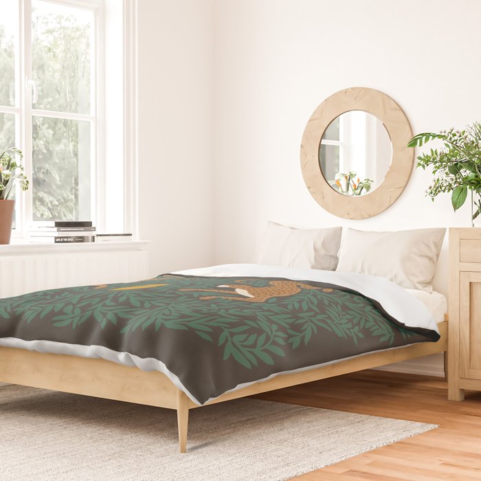 Leopard Vase - midnight Duvet Cover Gallery Image 2