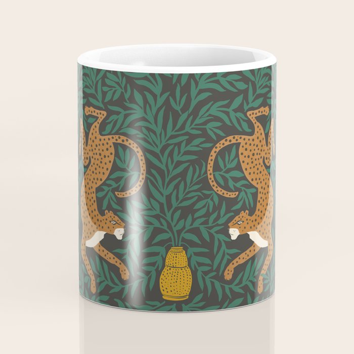 Leopard Vase - midnight Coffee Mug Gallery Image 4