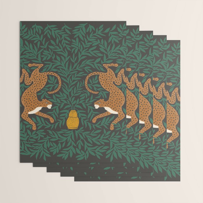 Leopard Vase - midnight Wrapping Paper Gallery Image 3