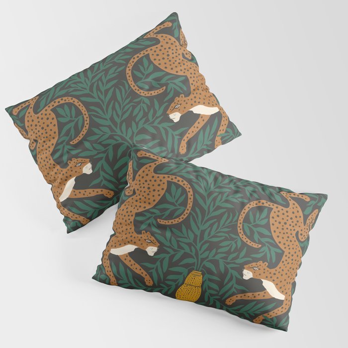 Leopard Vase - midnight Pillow Sham Gallery Image 3