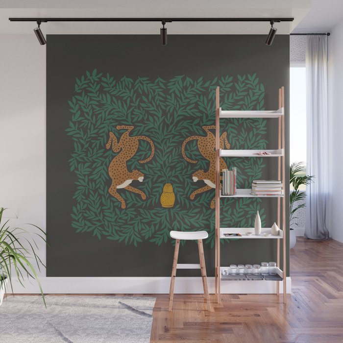 Leopard Vase - midnight Wall Mural Gallery Image 1