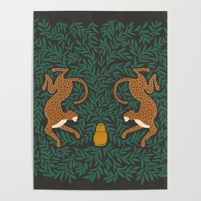 Leopard Vase - midnight Poster Gallery Image 1