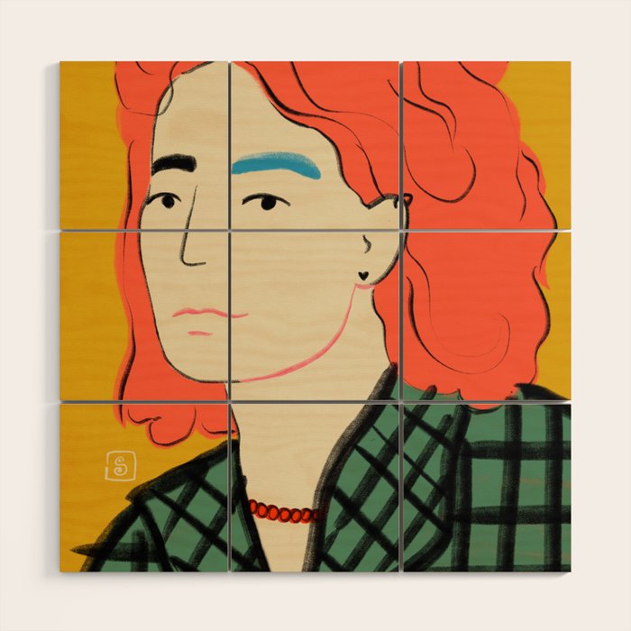 WOOL COAT GIRL Wood Wall Art Gallery Image 1
