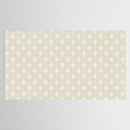 Midcentury Stars and Dots Pattern in Mushroom Beige and Cream Tablecloth Gallery Image 2