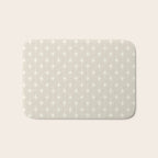 Midcentury Stars and Dots Pattern in Mushroom Beige and Cream Bath Mat Gallery Image 1