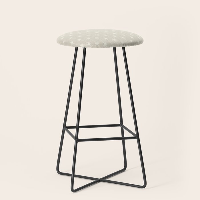 Midcentury Stars and Dots Pattern in Mushroom Beige and Cream Stool Gallery Image 1