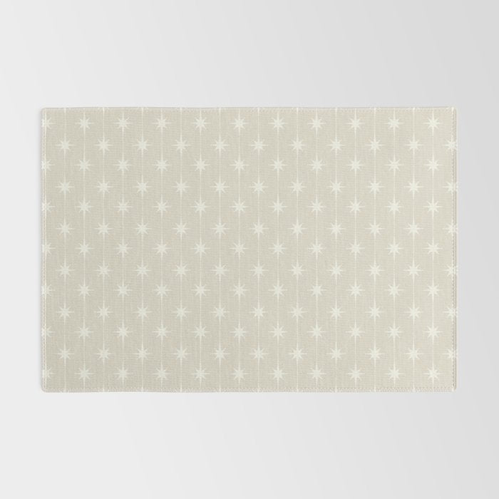 Midcentury Stars and Dots Pattern in Mushroom Beige and Cream Rug Gallery Image 2