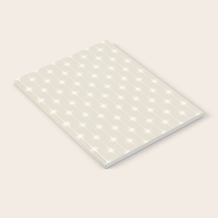 Midcentury Stars and Dots Pattern in Mushroom Beige and Cream Notebook Gallery Image 1