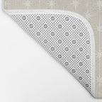 Midcentury Stars and Dots Pattern in Mushroom Beige and Cream Bath Mat Gallery Image 2